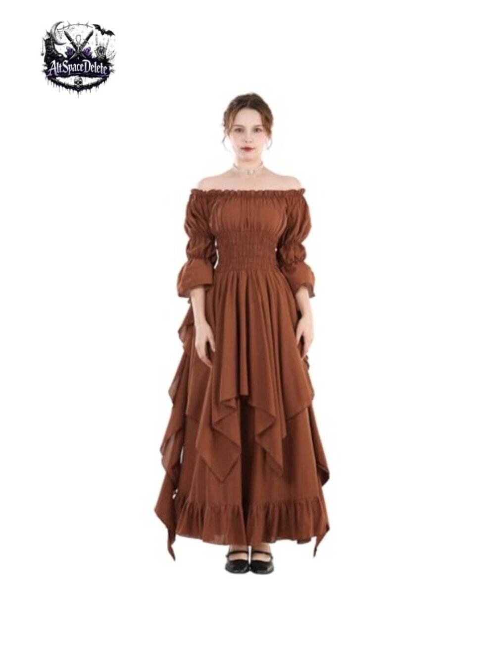 Renaissance Victorian Medieval Costume Dress Off Shoulder High Low Plus